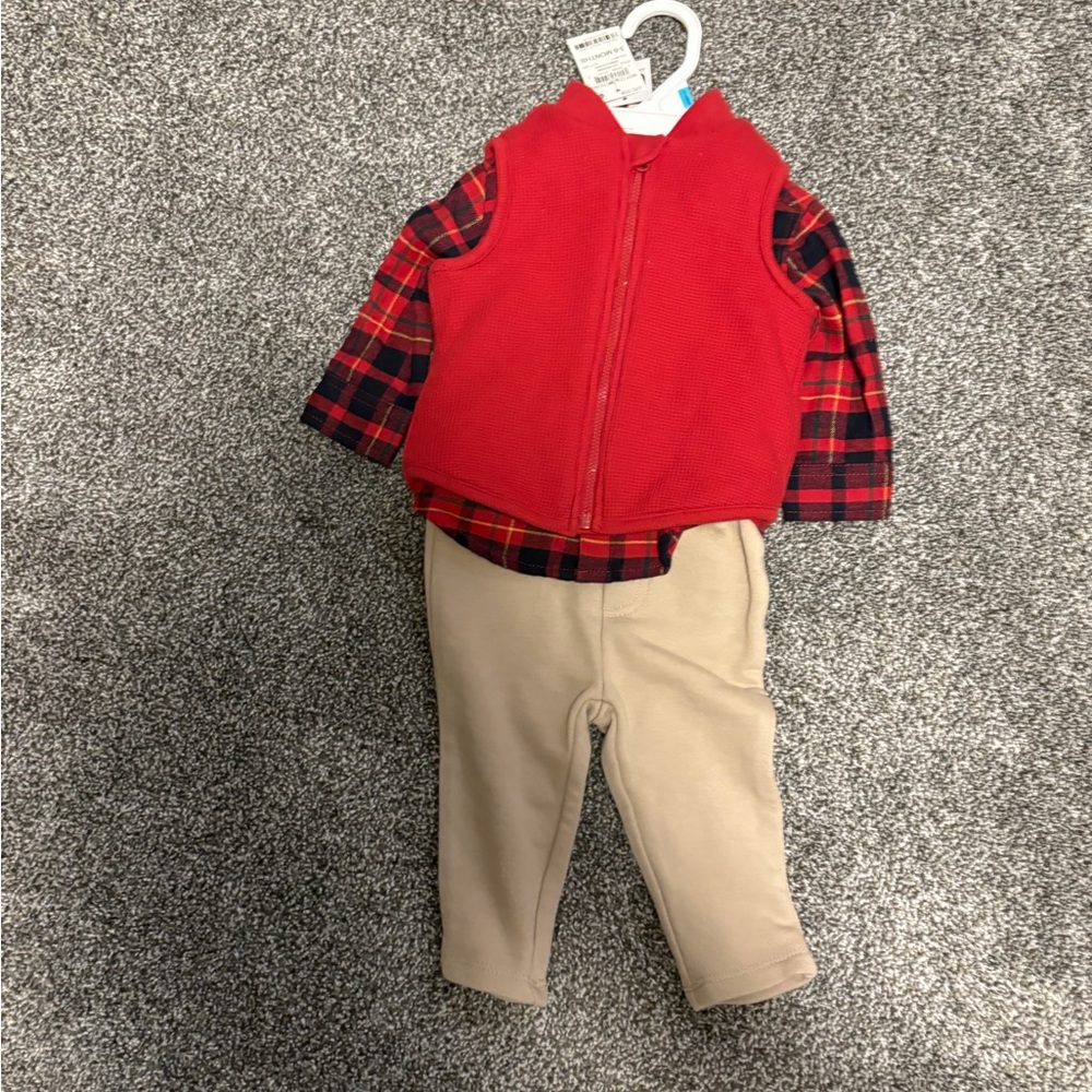First Impressions Red and Tan Kids Matching Set